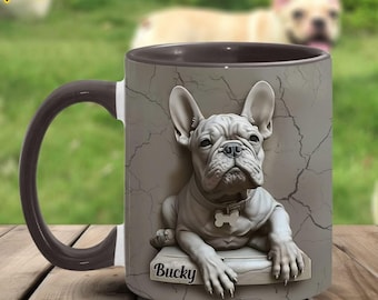 French Bulldog Personalized Custom Accent Mug, French Bulldog Couple Mug, Dog Mom Dad Gifts, Gifts Christmas Anniversary Valentine Day 2025