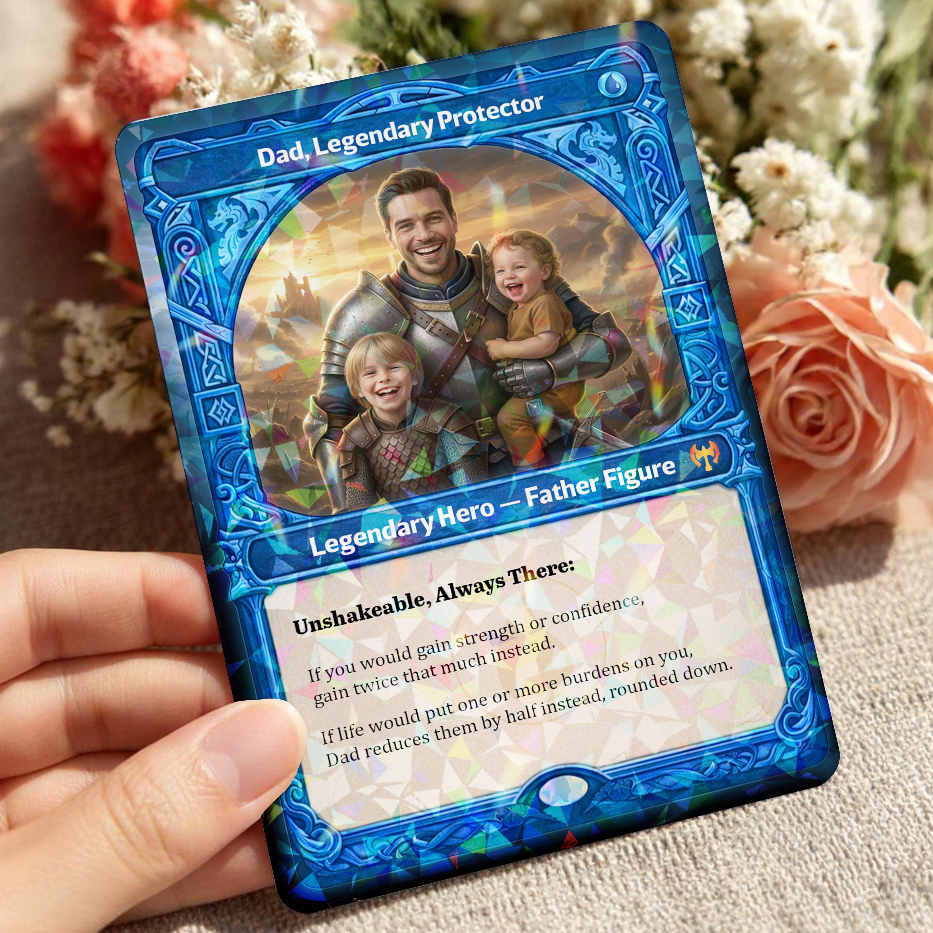 Custom MTG Card, Father Figure Aluminum Metal Card, Father's Day