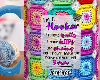 Crochet Lover Gift - Personalized Crocheting Accent Mug, Personalized Gifts for Knitters, Knitting Lover, Custom Gift For Crochet Lovers