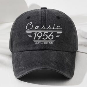 Klassieke editie gepersonaliseerde vintage denim pet met gewassen look, pet met aangepaste naam, retro stijl cadeau voor vader, opa, mannen en vrouwen