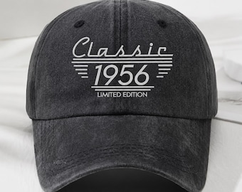 Classic Edition Personalized Vintage Washed Denim Cap, Custom Name Hat, Retro Style Gift for Dad, Grandpa, Men, Women