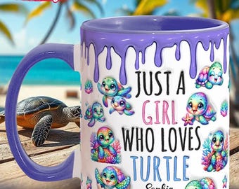 Regalo personalizzato – Tazza grande tartaruga (motivo: animali, bianco) – qualsiasi nome/messaggio sulla tua tazza unica – tartaruga