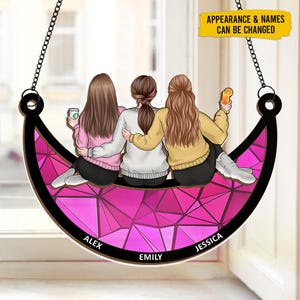 There Is No Greater Gift Than BFF, Bestie Personalized Window Hanging Suncatcher, Christmas Gift For Best Friends, BFF, Sisters Gifts