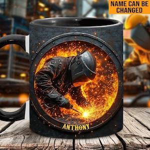 Gift For Welder Man Personalized Welder Accent Mug, Welder Gift for Welding Graduation, Super Cool Welder Mug, Custom Gifts 2025
