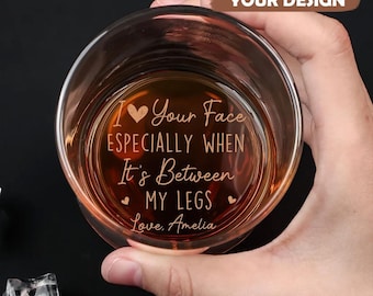 I Love Your Face Personalized Custom Engraved Whiskey Glass, Custom Couple Gift, Anniversary Gift, Valentine Gift For Husband Boyfriend 2025