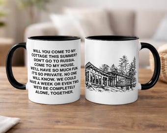 Will You Come to My Cottage Mug, Heated Rivalry Inspired Hockey Romance Accent Mug, LGBTQ Fan Gift, Couple Friend Gay Gift