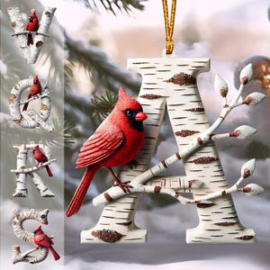 Adorno conmemorativo personalizado con letra cardinal, adorno conmemorativo con letra inicial, adorno de duelo para Navidad, regalo de simpatía para abuela y abuelo