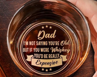 Vader opa echt duur - Gepersonaliseerde gegraveerd whiskyglas, beste vader whiskyglas, Vaderdagcadeau 2025, verjaardagscadeau voor vader
