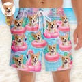 Custom Photo Tropical Hawaiian Aloha Men Beach Shorts - Personalized Summer Vacation And Travel Gifts For Dog Cat Lovers, Dog Dad And Mom product logo