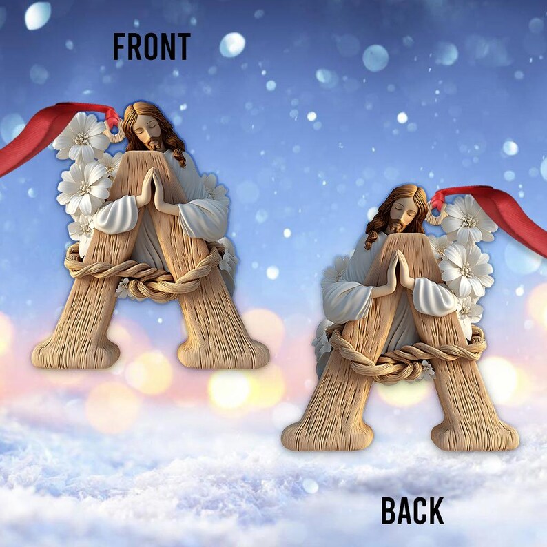 Holy Letter Ornament Personalized Christian Ornament, Personalized