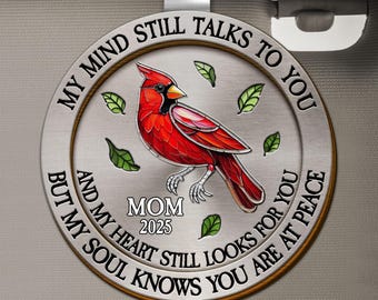 Memorial My Mind Still Talks To You Personalized Custom Shaped Car Visor Clip, Custom Memorial Gift, Keepsake Gifts, Loss Of Dad Gift 2025