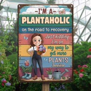 Aangepast metalen bord als woondecoratie - Gepersonaliseerde tuincadeaus voor tuiniers, hondenliefhebbers, hondenvader en -moeder - Peace Love Plants and Muddy Paws