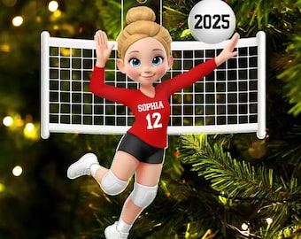 3D Effect Volleyball Girl - Personalized Custom Shaped Acrylic Ornament, Gift For Girls, Volleyball Lovers and Teams, Daughter, Friends