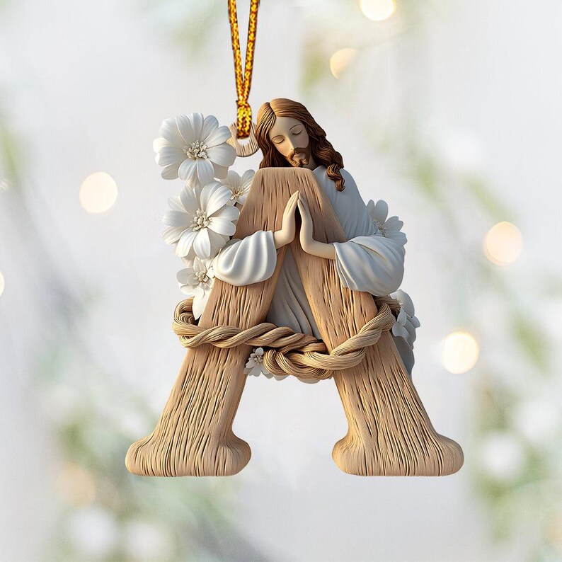 Holy Letter Ornament Personalized Christian Ornament, Personalized