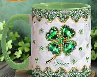 TODOLIA Tazza Feckin Eejit 325ml | Tazza Caffè Irlandese Con Trifoglio | Regalo Umoristico San Patrizio