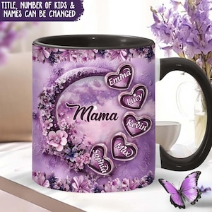 Omas Mamas Lieblinge, personalisierte Oma Akzenttasse, Muttertagstasse Geschenk für Oma, Muttertagsgeschenk 2025