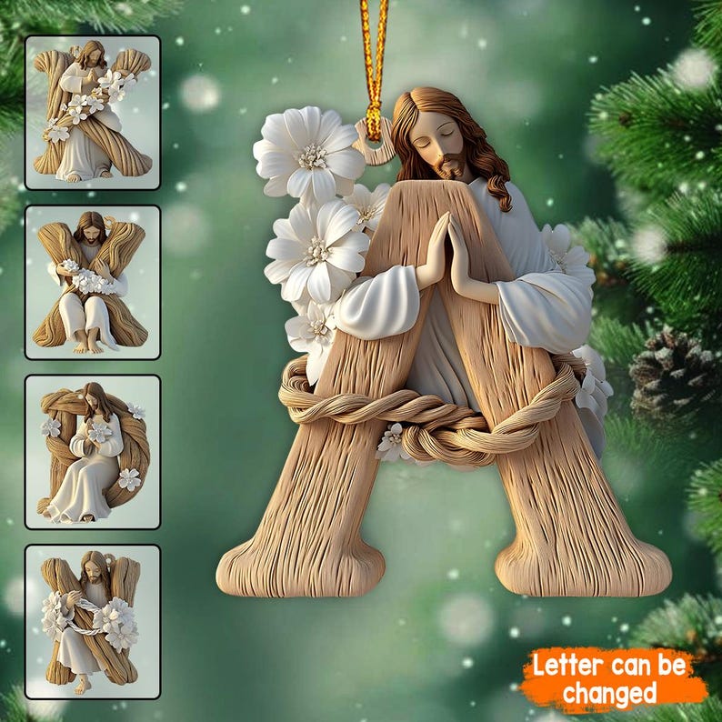 Holy Letter Ornament Personalized Christian Ornament, Personalized