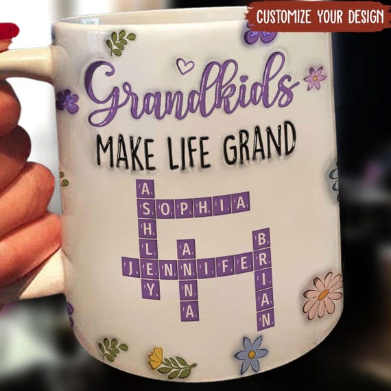 Grandkids Personalized Ceramic Ornament – Sentimental Family Tree Deco – Aura Living