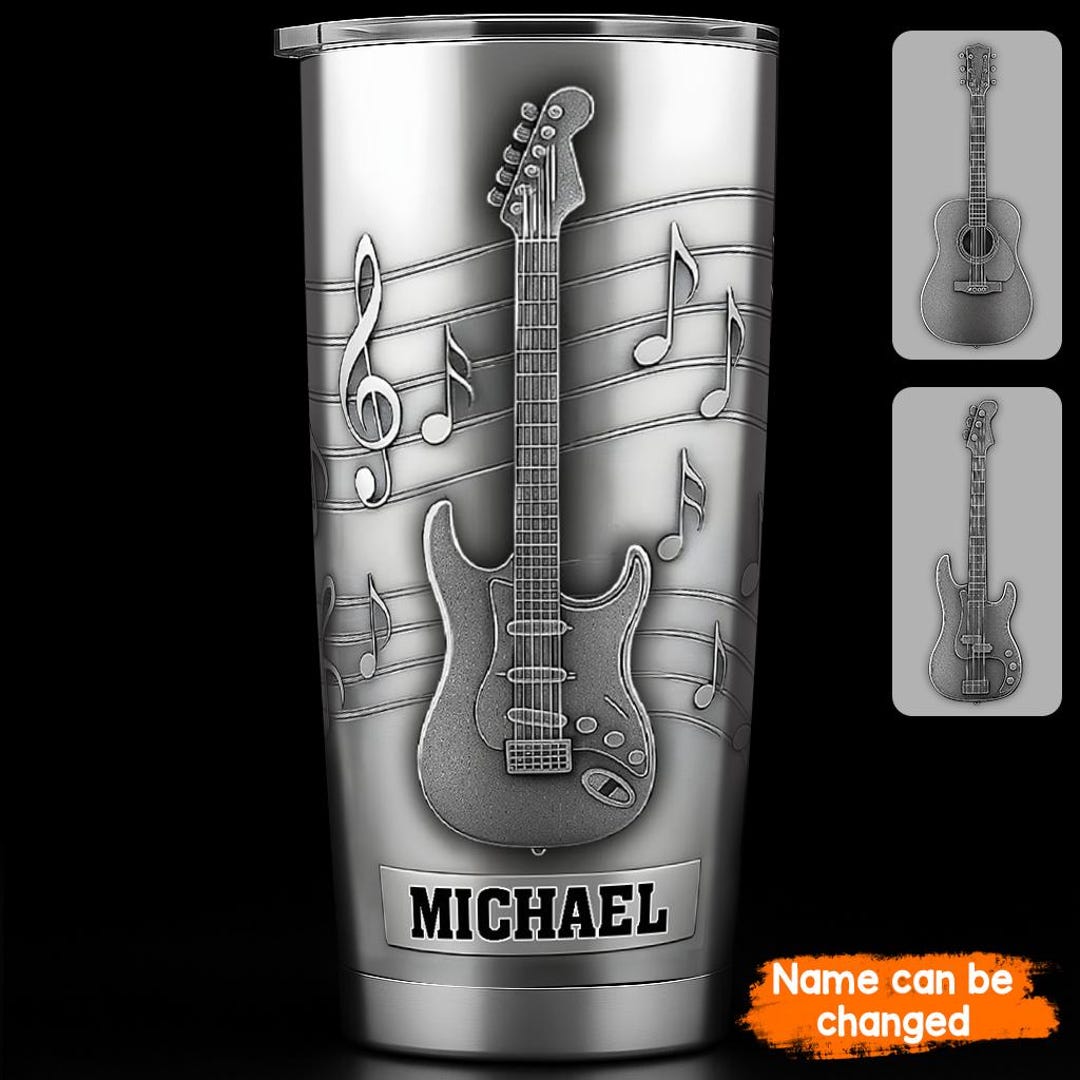 Cool Guitar/ Bass - Personalized Guitar Tumbler, Guitar Gift for Him ...