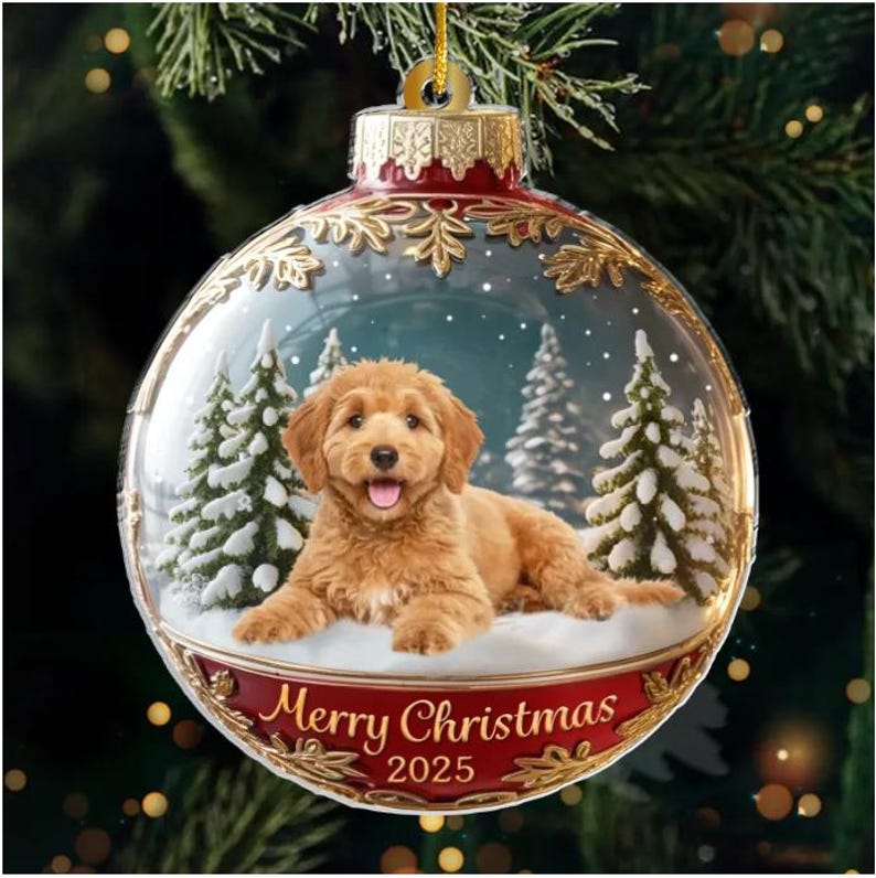 Custom Acrylic Ornament - Personalized Christmas Birthday Gifts For Dog Cat Lovers, Dog Dad And Mom, Cat Owners - Pets Fill Life With Joy