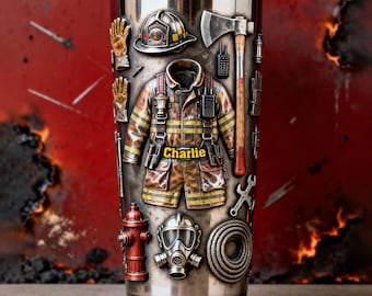 Proud Firefighter - Personalized Firefighter Tumbler, Custom Firefighter Tumbler 20oz, Custom Fire Rescue Gift, Fireman Appreciation Gift