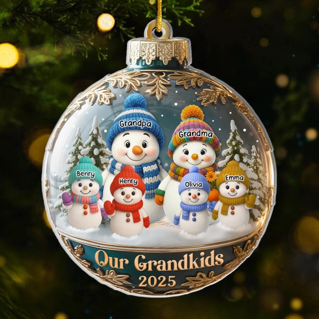 Custom Snowman Acrylic Ornament - Personalized Christmas Birthday Gifts ...