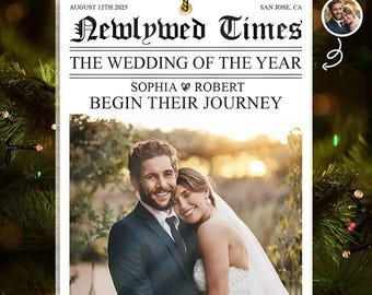Custom Photo Newlywed Times The Wedding Of The Year, Personalized Custom Shaped Acrylic Ornament
