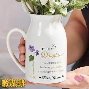 A Mother’s Love Is The Greatest Gift, Family Personalized Custom Home Decor Flower Vase, Mother&#39;s Day, House Warming Gift For Mom, Daughter