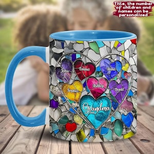 Omas Mamas Lieblinge, personalisierte Oma Akzenttasse, Muttertagstasse Geschenk für Oma, Muttertagsgeschenk 2025