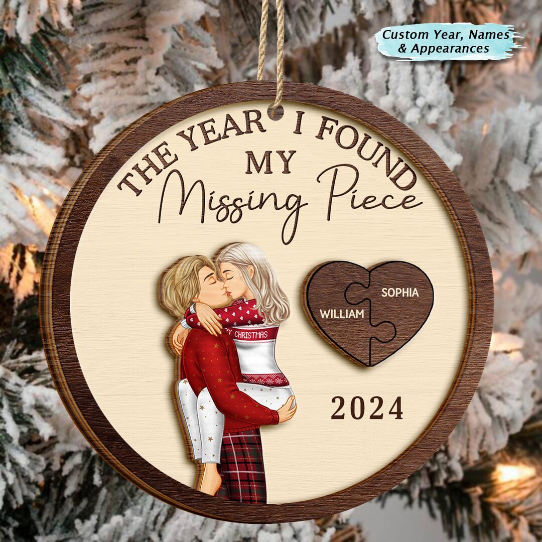Wooden Anniversary Card With Jigsaw Puzzle Piece "I Found My Missing - View #2