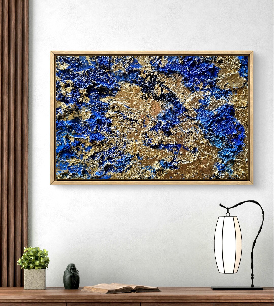 Gold Leaf Textured Painting on Canvas: Modern Abstract Art - Etsy