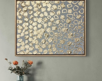 Textured Gold Leaf Painting: Organic Abstract Art, Modern Home Decor