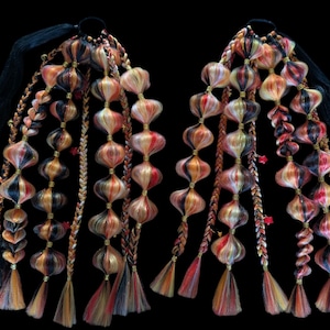 Embers - Illenium Festival Braids, Glow Rave Hair Extensions, Red Yellow Black Fire Tie In Braids, EDM Festival Hair, Edc Outfit Accessories