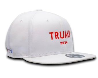 Gorra de camionero ajustable Trump 2024 - Gorra patriótica MAGA, gorra New Era blanca 2024 para seguidores