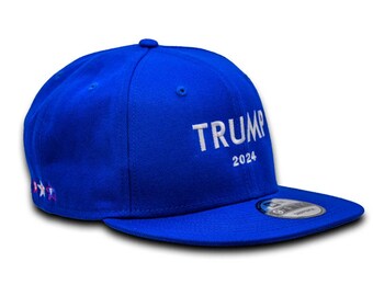 Trump 2024 Adjustable Trucker Hat - MAGA Patriotic Cap, DTF New Era Blue 2024 Hat for Supporters