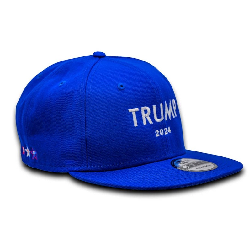 Trump 2024 Adjustable Trucker Hat - MAGA Patriotic Cap, DTF New Era Blue 2024 Hat for Supporters