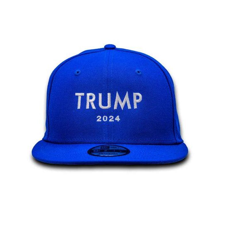 Trump 2024 Adjustable Trucker Hat - MAGA Patriotic Cap, DTF New Era Blue 2024 Hat for Supporters