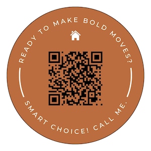 Sticker vastgoedmarketing met QR-code, aanpasbare slogan en QR-code, laptopsticker, autosticker, promotionele marketing