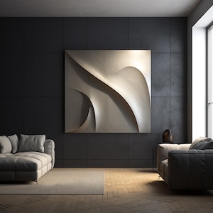 Grey Wooden sculpture, Large 3D Vision Wall Art, Timeless Design, Wooden Wall Decor, Minimalist art piece, Contemporary Wall Hanging
