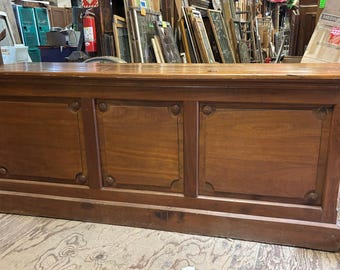 Antique Vintage 88" Solid Cherry Wood Store Counter / Bar Cabinet Shipping Is Not Free