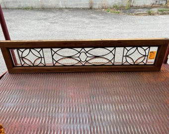 Vintage Beveled Leaded Glass Sidelight / Narrow Window
