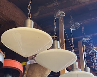 Antique Vintage 1930s Art Deco Milk Glass Pendant Light Shipping Is Not Free