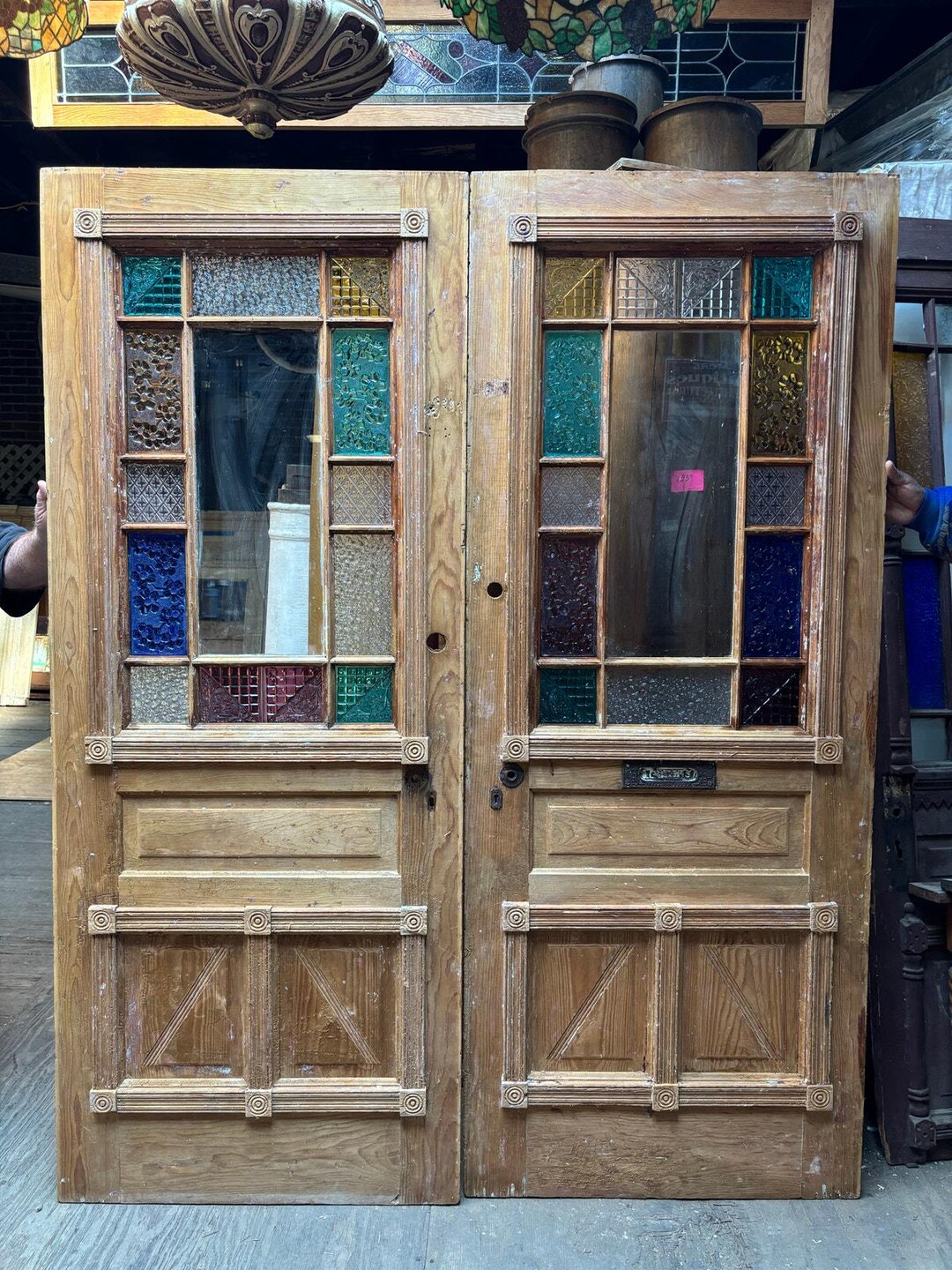 Antique Stained Glass Wood Door – 32” X 80” (sold Individually) - Etsy