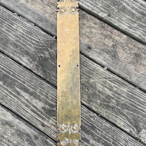 Original Antique Cast Brass Oversized Door Push Plate