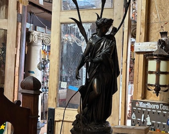 Art Nouveau Figural 3-Light Lamp