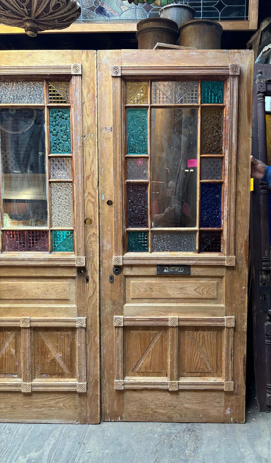 Antique Stained Glass Wood Door – 32” X 80” (sold Individually) - Etsy