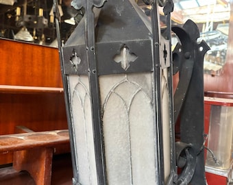 Gothic Revival Bronze Lantern Sconce