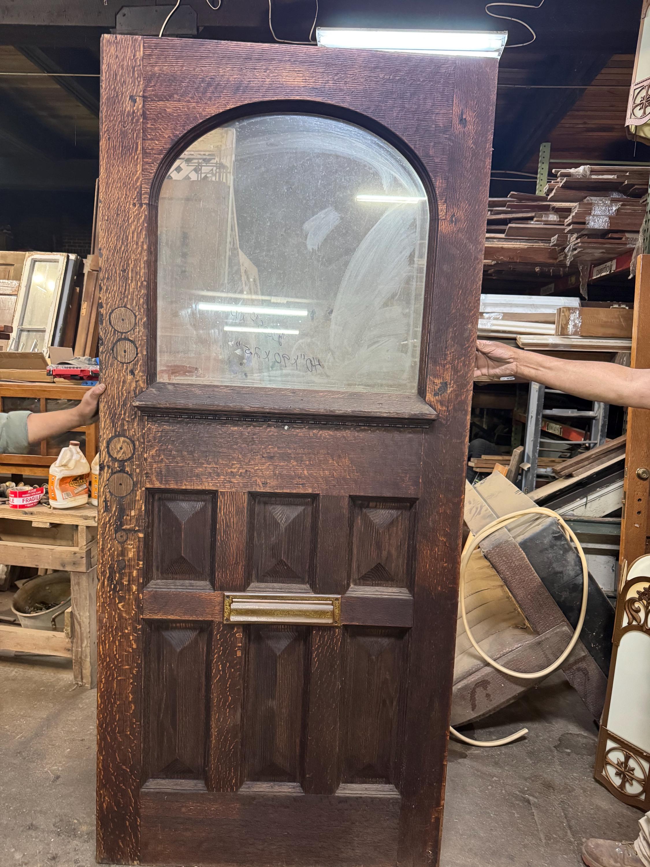 Vintage arts and craft entry door