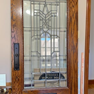 Leaded Glass Oak Exterior Door
