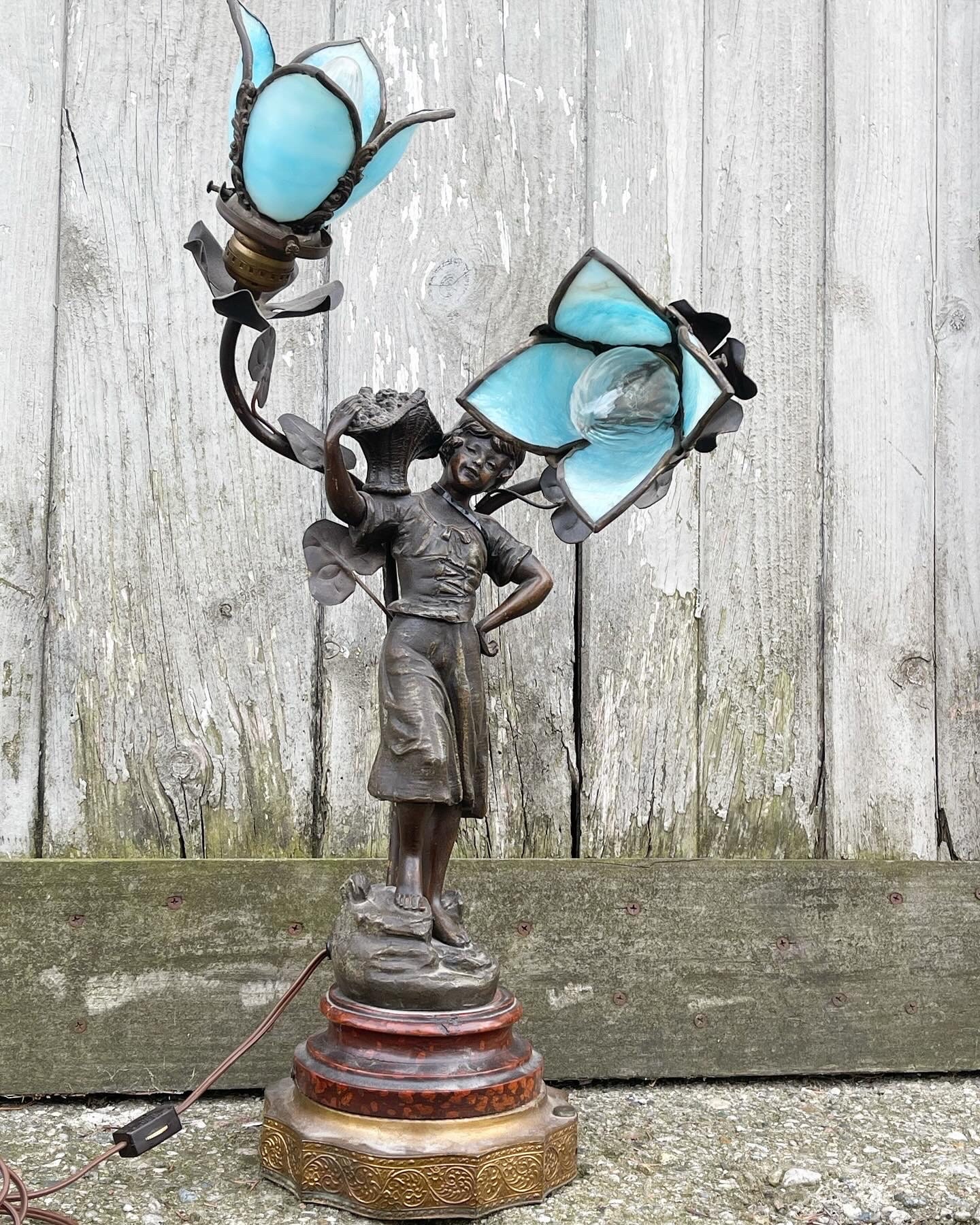 Original Antique Early 1900s Henri Tremo Newel Post Light - Etsy